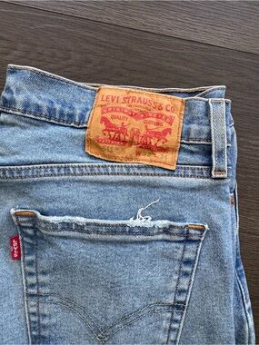 Levi's Light Blue Denim Jeans with Tan Leather Patch